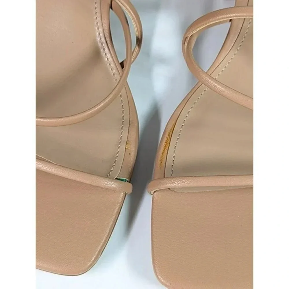 Aqua Women's Raya Beige Strappy High Heel Sandals Size 10 (MSRP $108)